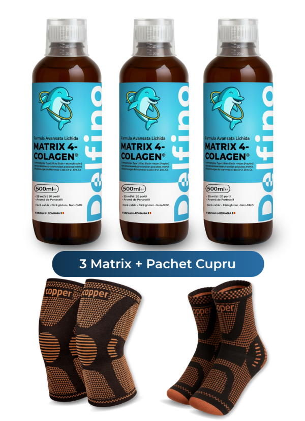 Pachet de Cupru — Matrix 4 Colagen Lichid Delfino — pentru articulații care te dor de ani
